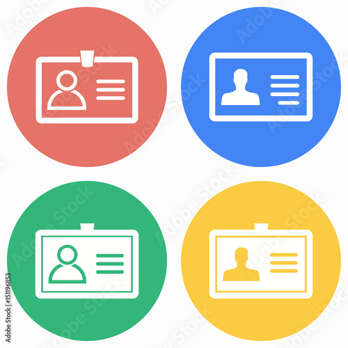 Identification card icon set.