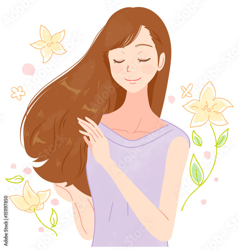 きれいな髪の女性