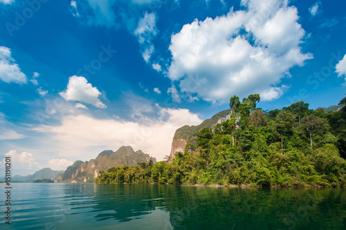 Beautiful mountains and river natural attractions in Khao Sok National Park, Surat Thani Province,Southern Thailand.