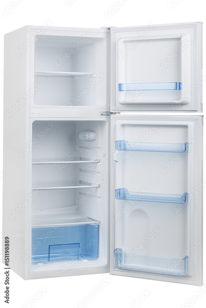 White refrigerator isolated on white background White refrigerator isolated on white background