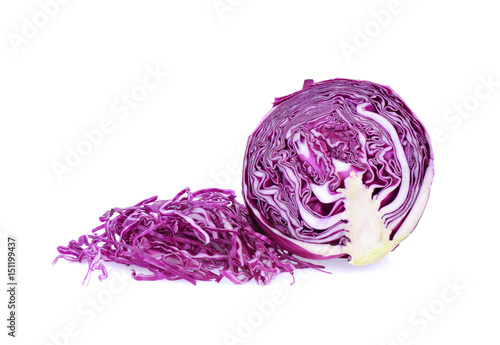 purple cabbage on white background