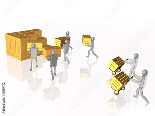 Grey robots with casegoods