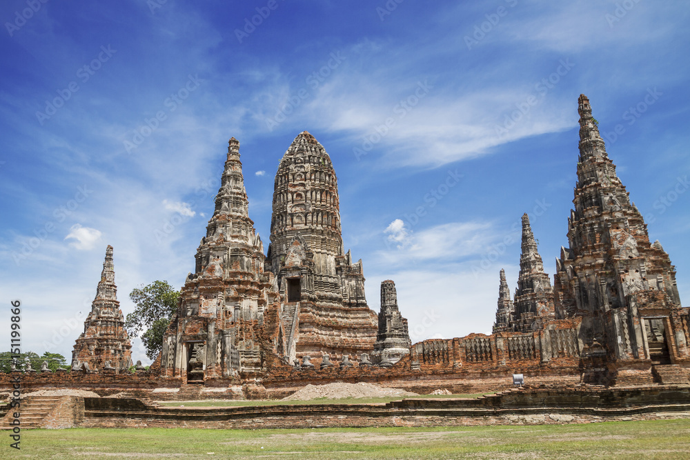 Historic as a tourist destination Unseen Thailand,Pagoda,Ruins,Wat Chai Watthanaram,Ayutthaya, Thailand