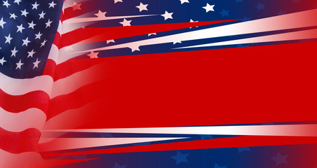Abstract background design of American flag design for independence day, memorial day and other celebration