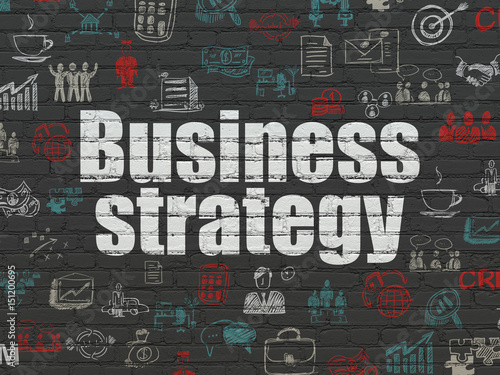 Business concept: Business Strategy on wall background