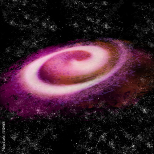 Typical red spiral galaxy in the middle of the universe
