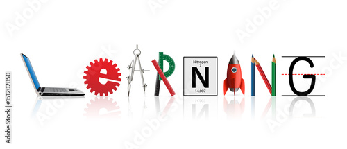 Learn word concept - Knowledge and elearning idea

