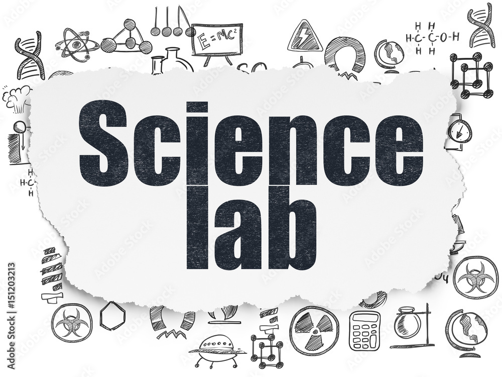 Science concept: Science Lab on Torn Paper background Science concept: Science Lab on Torn Paper background