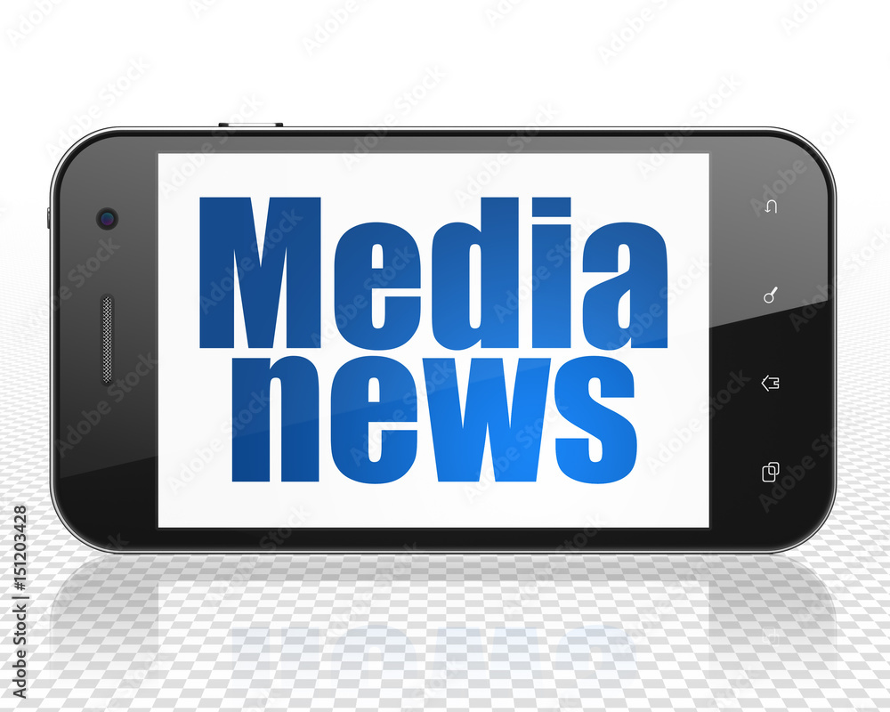 News concept: Smartphone with Media News on display News concept: Smartphone with Media News on display