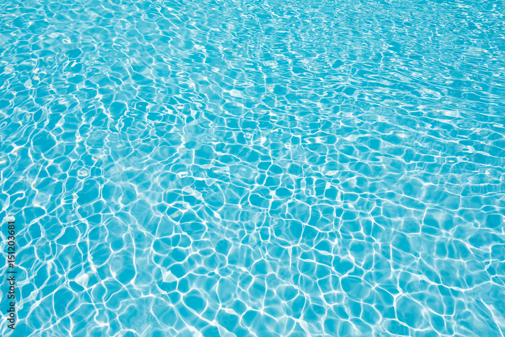 Abstract water surface in swimming pool, Beautiful blue water in pool with sun reflection