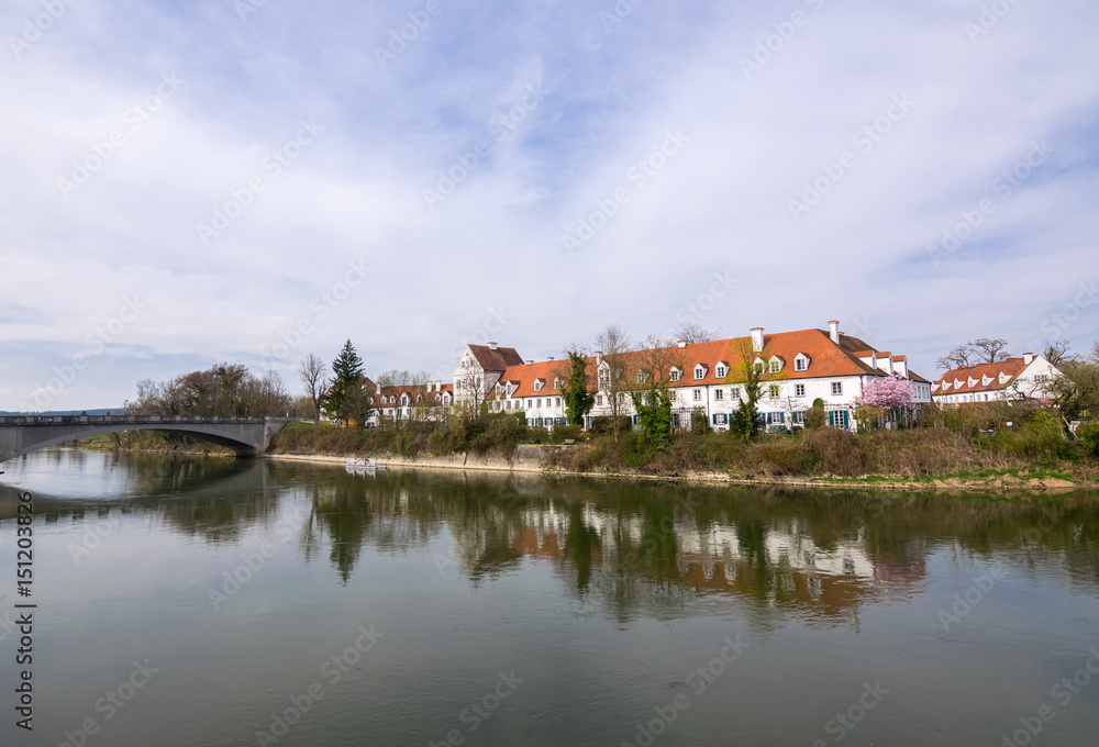 .Spring trips along Danube in Bavaria, Neuburg Castle (Newcastle), Neuburg an der Donau, Germany, Europe .Spring trips along Danube in Bavaria, Neuburg Castle (Newcastle), Neuburg an der Donau, Germany, Europe