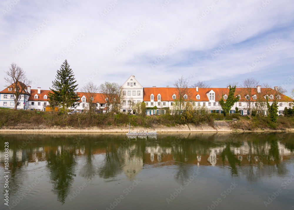 .Spring trips along Danube in Bavaria, Neuburg Castle (Newcastle), Neuburg an der Donau, Germany, Europe .Spring trips along Danube in Bavaria, Neuburg Castle (Newcastle), Neuburg an der Donau, Germany, Europe