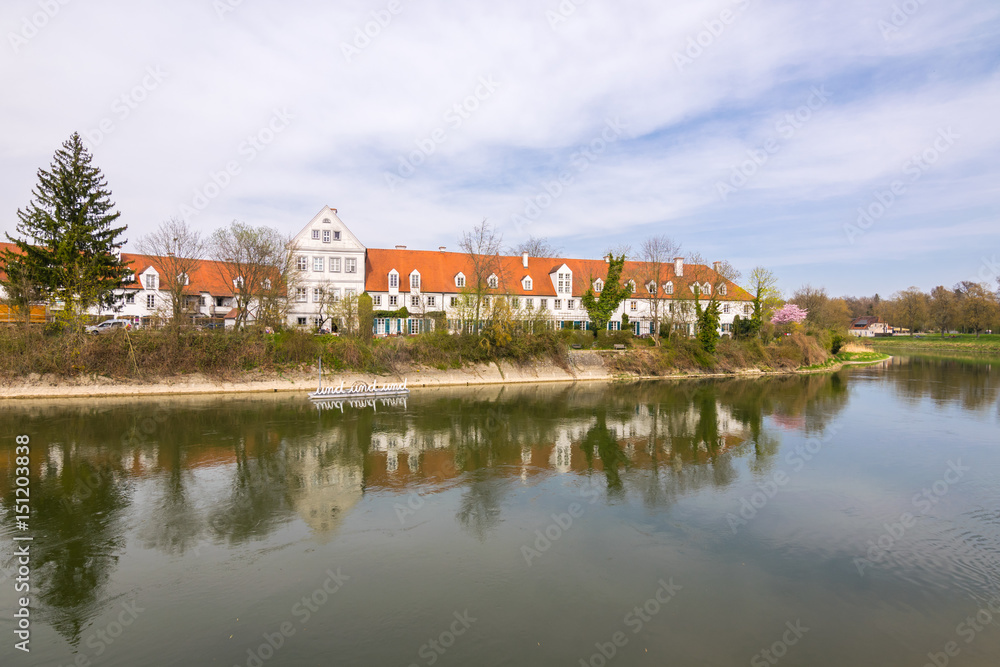 .Spring trips along Danube in Bavaria, Neuburg Castle (Newcastle), Neuburg an der Donau, Germany, Europe .Spring trips along Danube in Bavaria, Neuburg Castle (Newcastle), Neuburg an der Donau, Germany, Europe