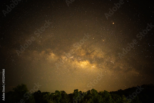 Beautiful Star field at night, Milky way and galaxy