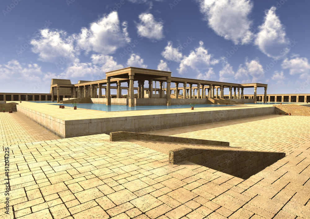 3D Rendering Egyptian Palace 3D Rendering Egyptian Palace