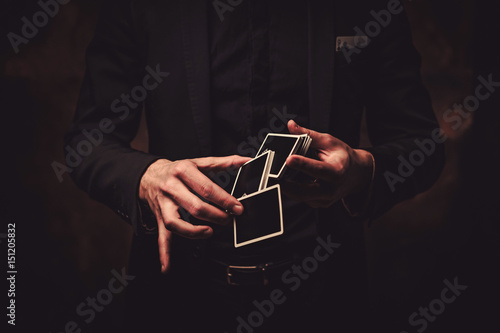 Man showing tricks with cards