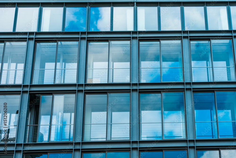 glass facade of finance building glass facade of finance building
