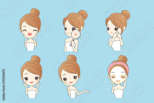 cartoon skincare woman