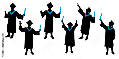 silhouette of student