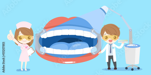 cartoon dentist with tooth