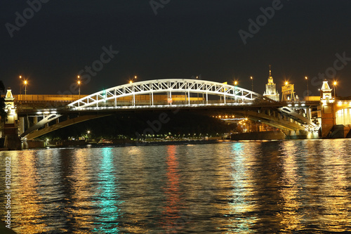 night river bridge city lights