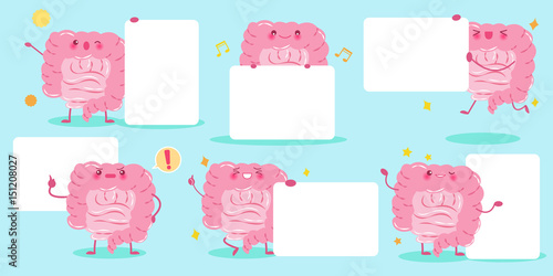 cute cartoon intestine