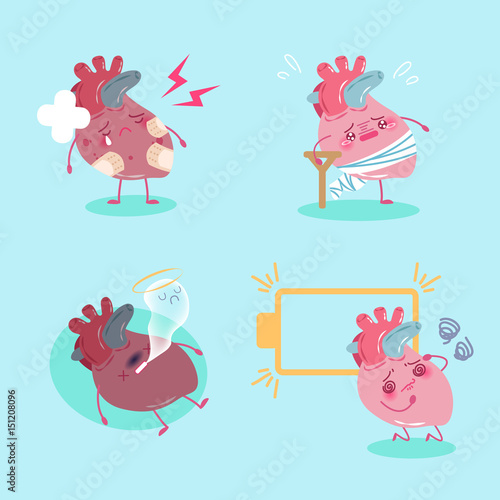 cartoon heart feel pain