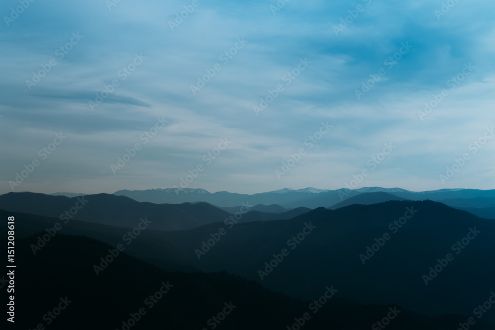 Blue Mountain Landscape at Dusk