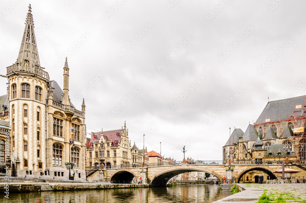 View of Cityscape of Gent in Belgium