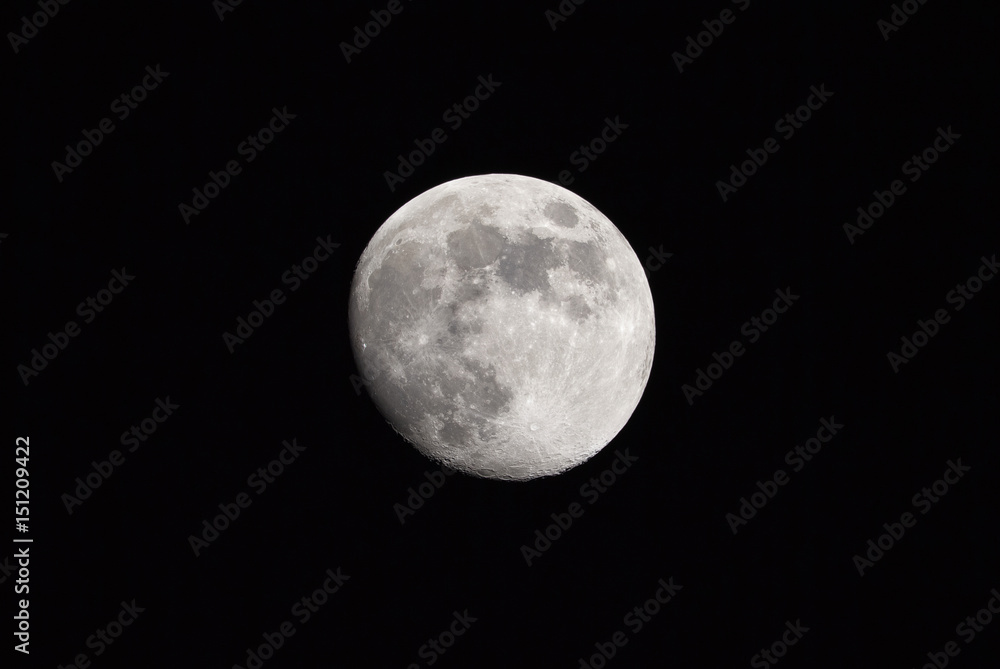 The moon in 93% of illuminated or visible light The moon in 93% of illuminated or visible light
