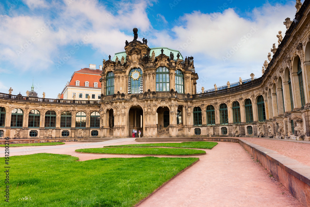 Morning in famous Zwinger palace (Der Dresdner Zwinger) Art Gallery of Dresden.