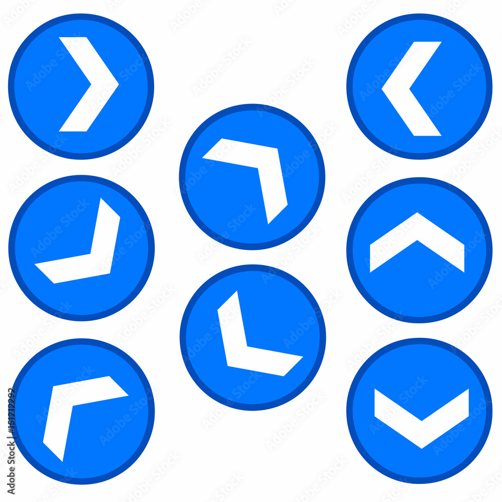 vector set - arrows in blue circles vector set - arrows in blue circles