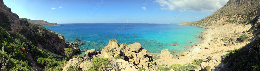 Coast between Elafonisi and Paleochoras, E4 European long distance hiking path, Crete, Greece