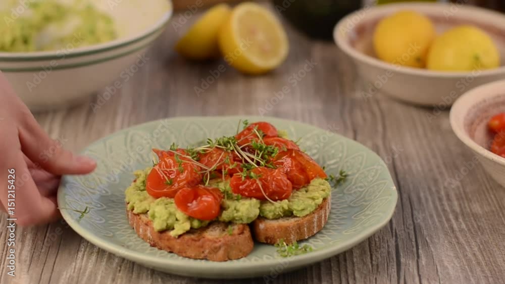 bread with avocado and tomatoes bread with avocado and tomatoes