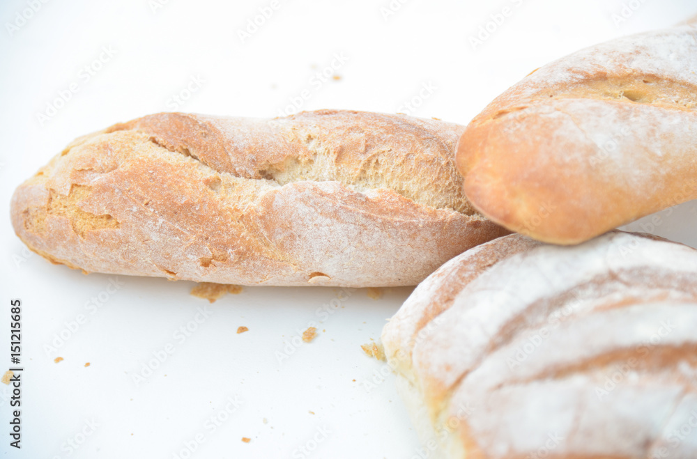 Fresh fragrant bread on the table.