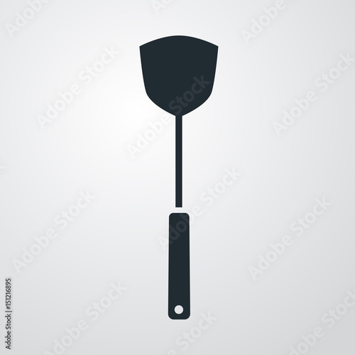 Icono plano espatula en fondo degradado