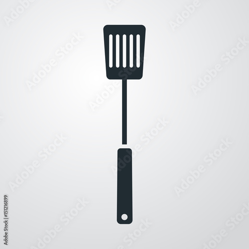 Icono plano espumadera cuadrada en fondo degradado