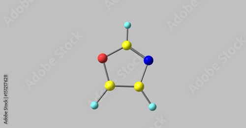 Oxazole molecular structure isolated on grey