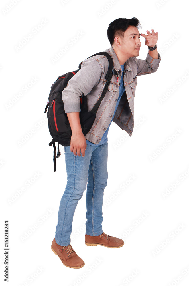 Side View Male Asian Student Looking Forward Side View Male Asian Student Looking Forward