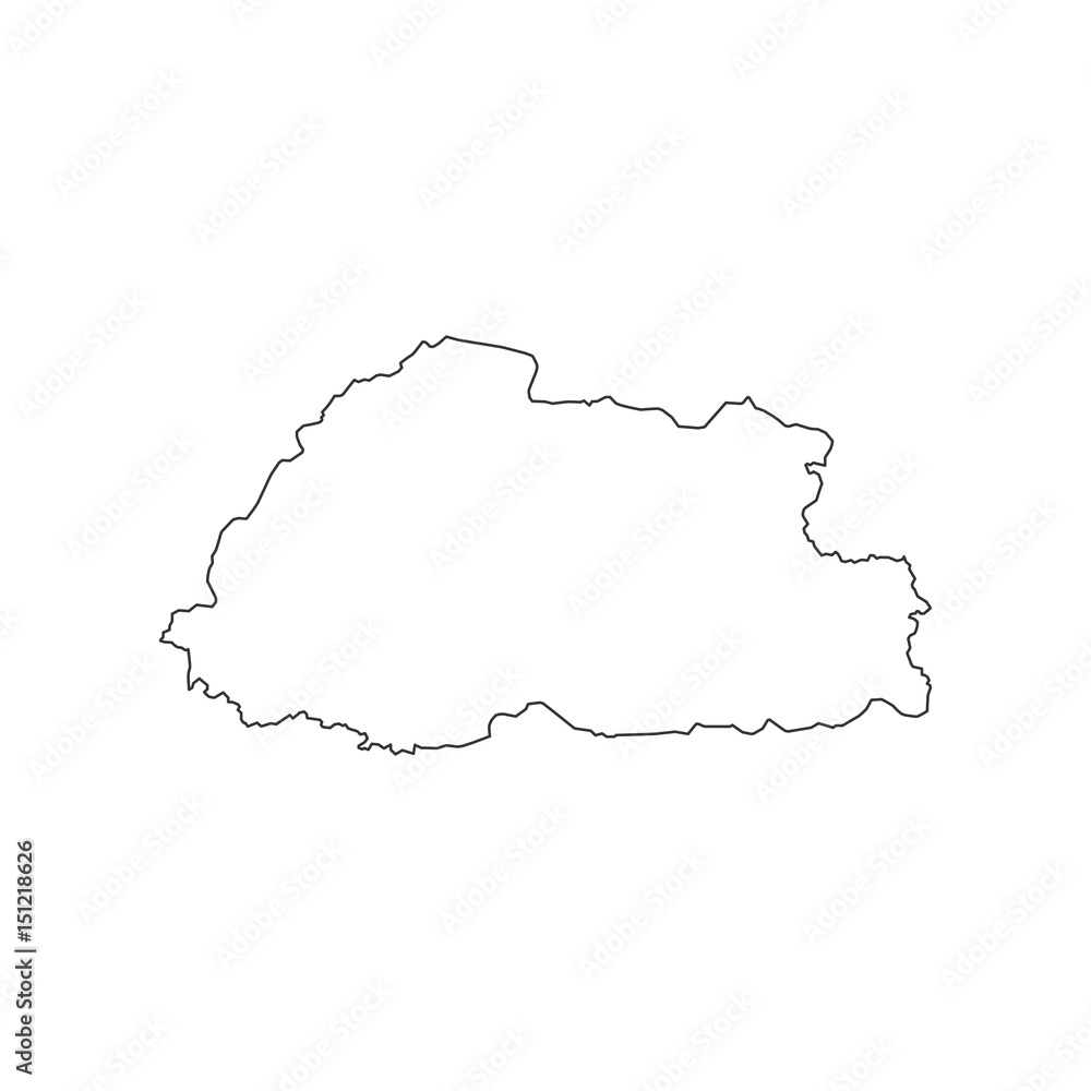 Bhutan map silhouette