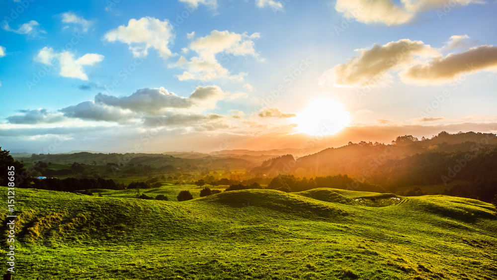 Fototapeta premium Sonnenuntergang in Neuseeland (New Zealand)