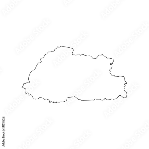 Bhutan map silhouette