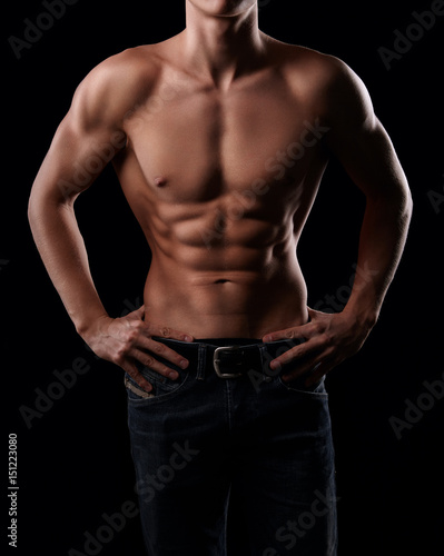 Muscular torso of male model