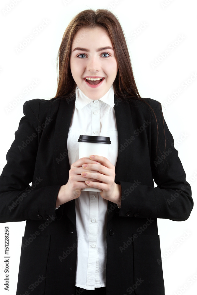 Pretty teenager having a coffee break Pretty teenager having a coffee break