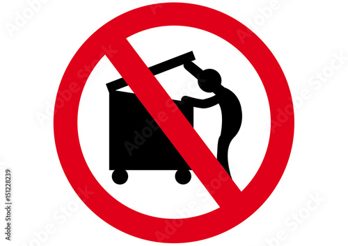 Schild Müll durchsuchen verboten