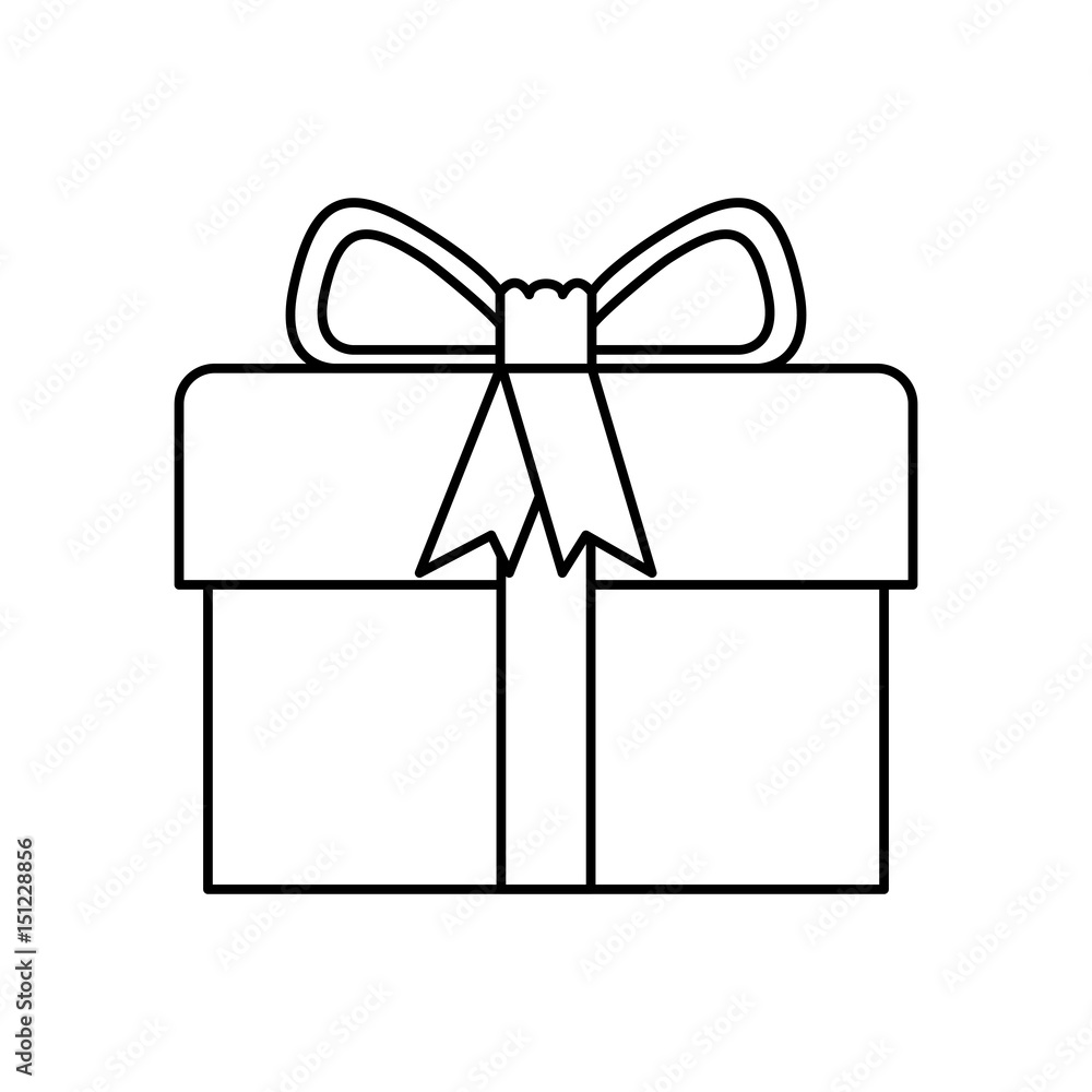 black silhouette of gift box with decorative ribbon and topknot vector illustration black silhouette of gift box with decorative ribbon and topknot vector illustration
