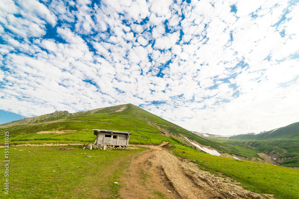 Summer Mountain Plateau Highland with Artvin, Turkey