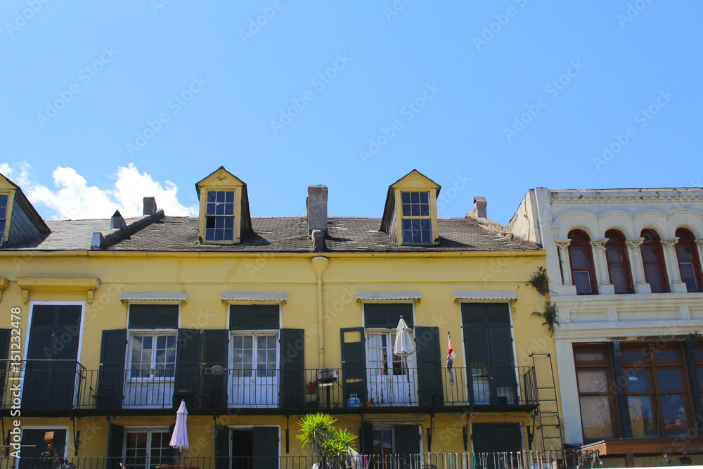 Colorful architecture in the French Quarter in New Orleans Colorful architecture in the French Quarter in New Orleans