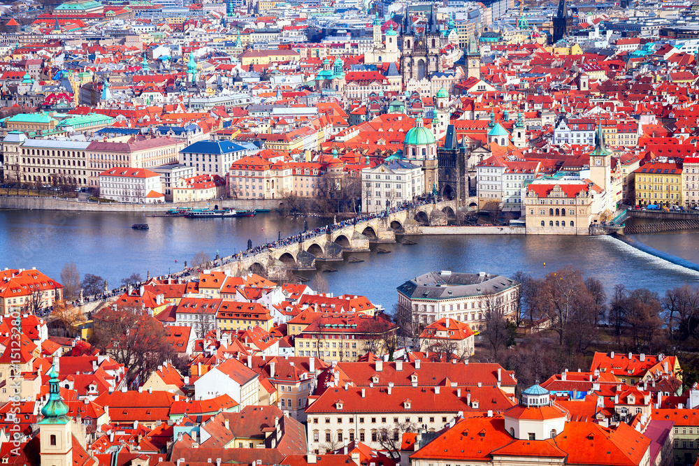 A panoramic view of Prague by day, Czech Republic