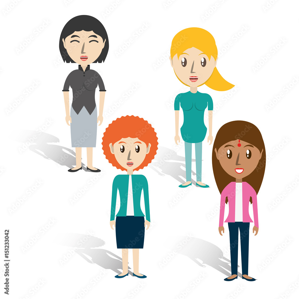set avatars women of different diversity over white background, vector illustration set avatars women of different diversity over white background, vector illustration